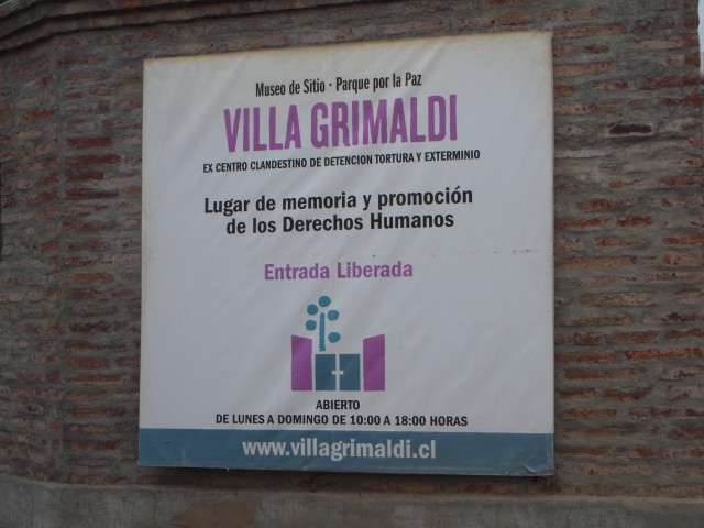 Villa Grimaldi plaque.