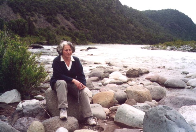 2002. Olga Weisfeiler near the confluence of Los Sauces and Nuble Rivers.
