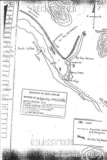 1985. The US declassiied document: a hand-drawn by the first judge map of the exact area where Weisfeiler disappeared in January 1985.