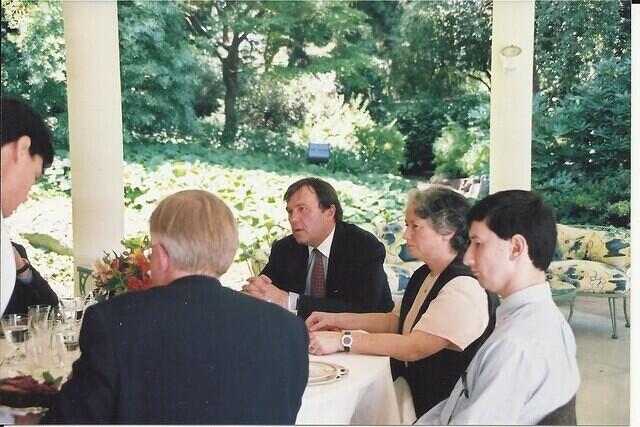 2000. Santiago, Chile. At the reception of Amb. John O'Leary residence: Amb. O'Leary (L), Olga Weisfeiler, Lev Weisfeiler (R).