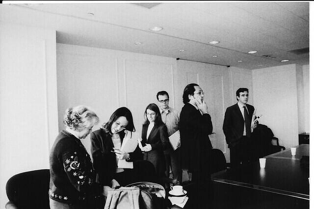 2002. New York, US. Meeting with a group of Chilean and US human rights lawyers ready to work on the Weisfeiler case on a pro-bono basis.