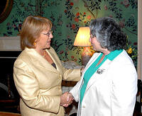 2006. Meeting with President of Chile Michelle Bachelet, June 9, 2006. Washington D.C.,  Blair House.
