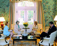 2006.   Meeting with President of Chile Michelle Bachelet. June 9, 2006. Washington D.C.,  Blair House.