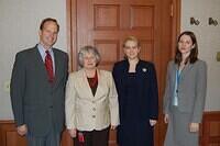 2008. The US Embassy, Santiago: meeting with Ambassador Simons (L) Olga and Anna Weisfeiler(2R)