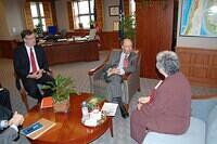 2011. Meeting with the U.S. Ambassador Alejandro D. Wolff (C): Consul William Whitaker (L), and Olga Weisfeiler (R)