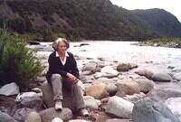 2002. Los Sauces River: Olga Weisfeiler at the confluence with Nuble River.